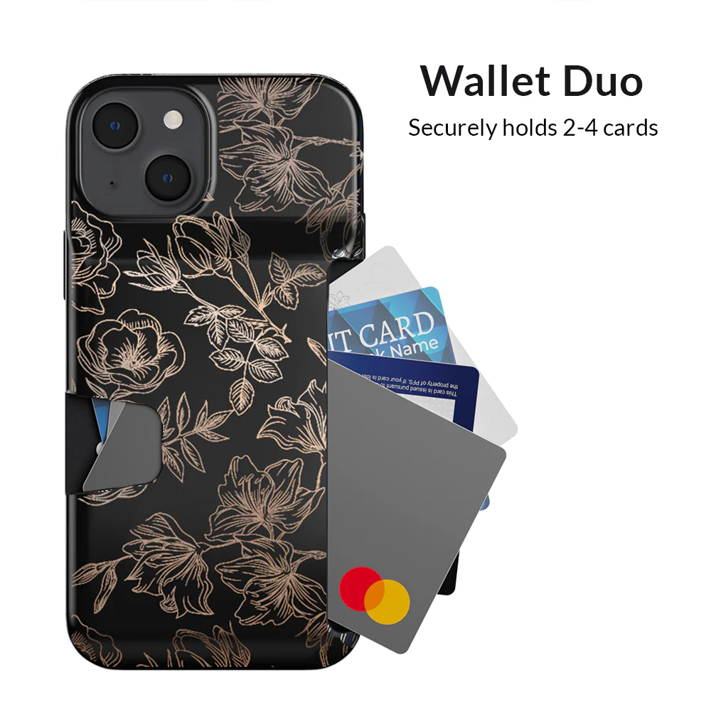 Floral Rose Gold iPhone Wallet Case - Image 99
