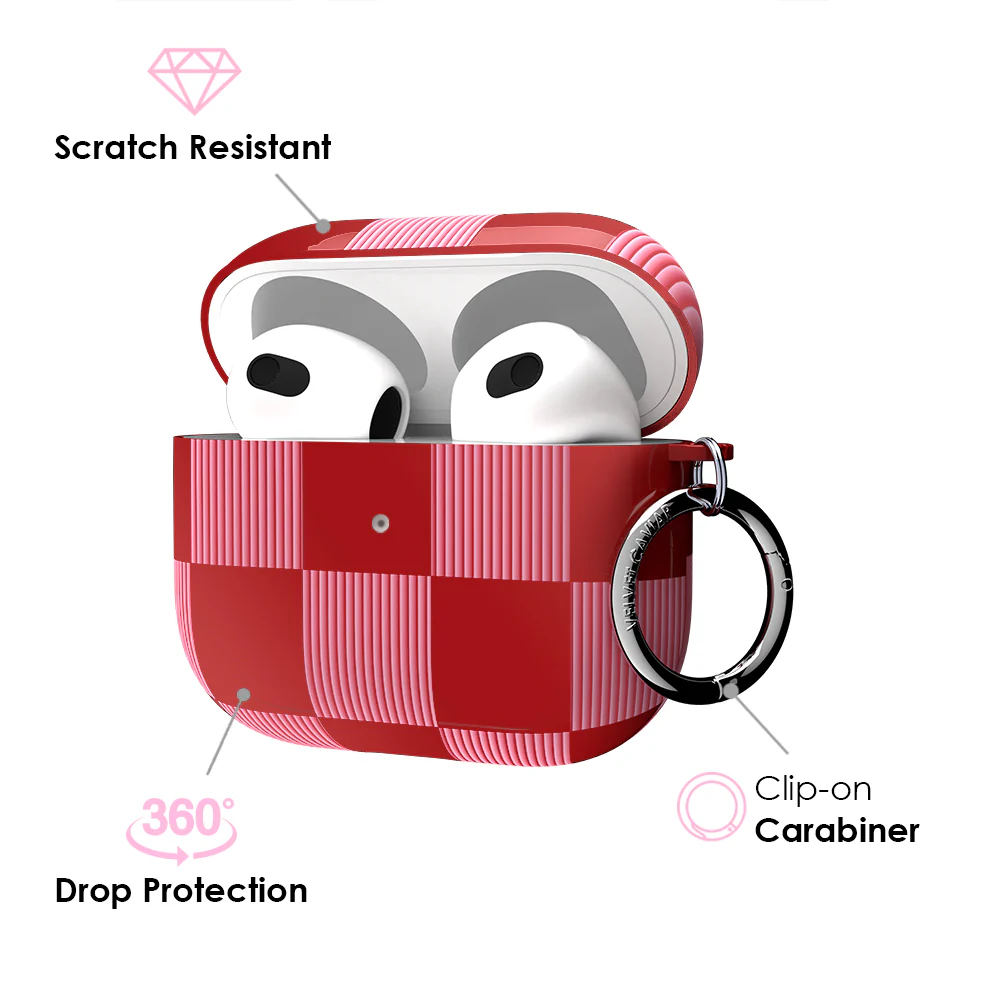 Rose Vibe Checkered AirPod Case - Image 13