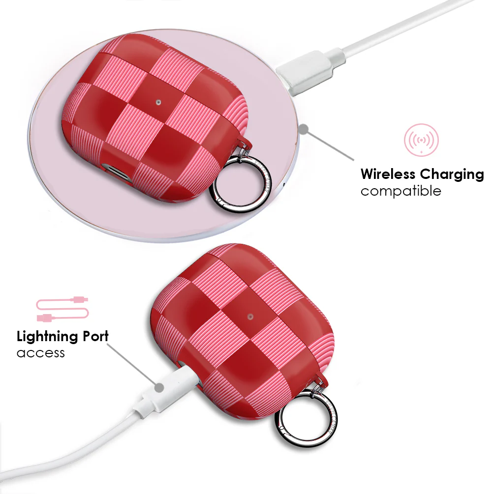 Rose Vibe Checkered AirPod Case - Image 14