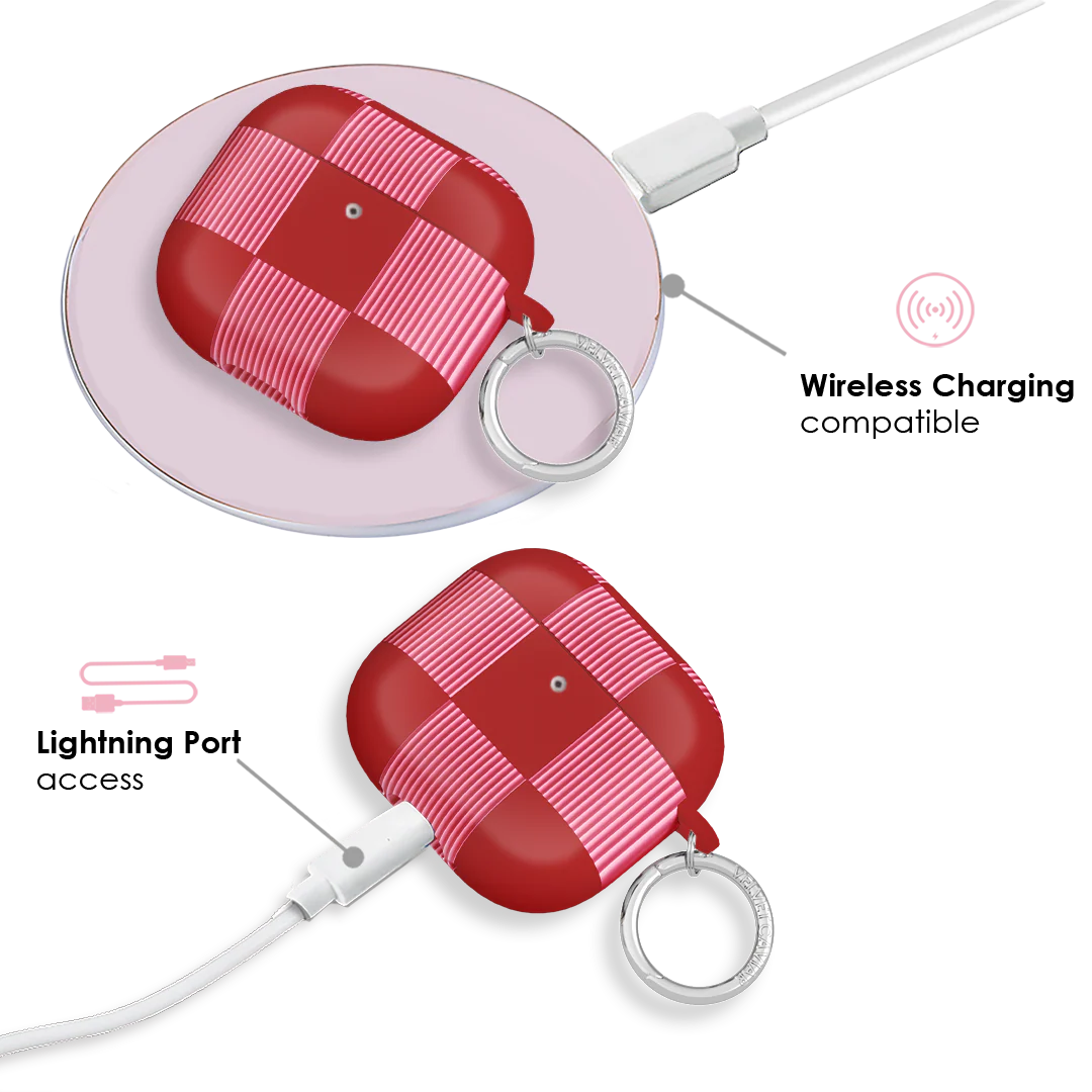 Rose Vibe Checkered AirPod Case - Image 19