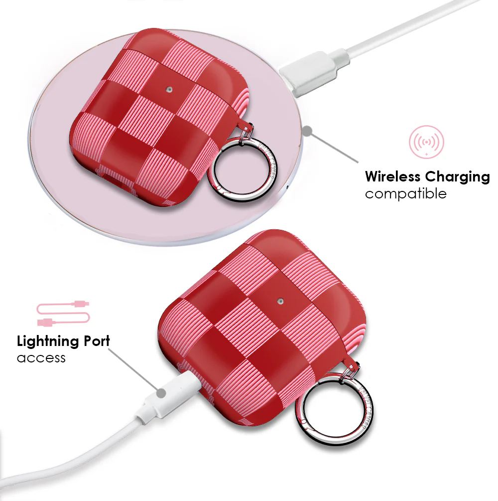 Rose Vibe Checkered AirPod Case - Image 4