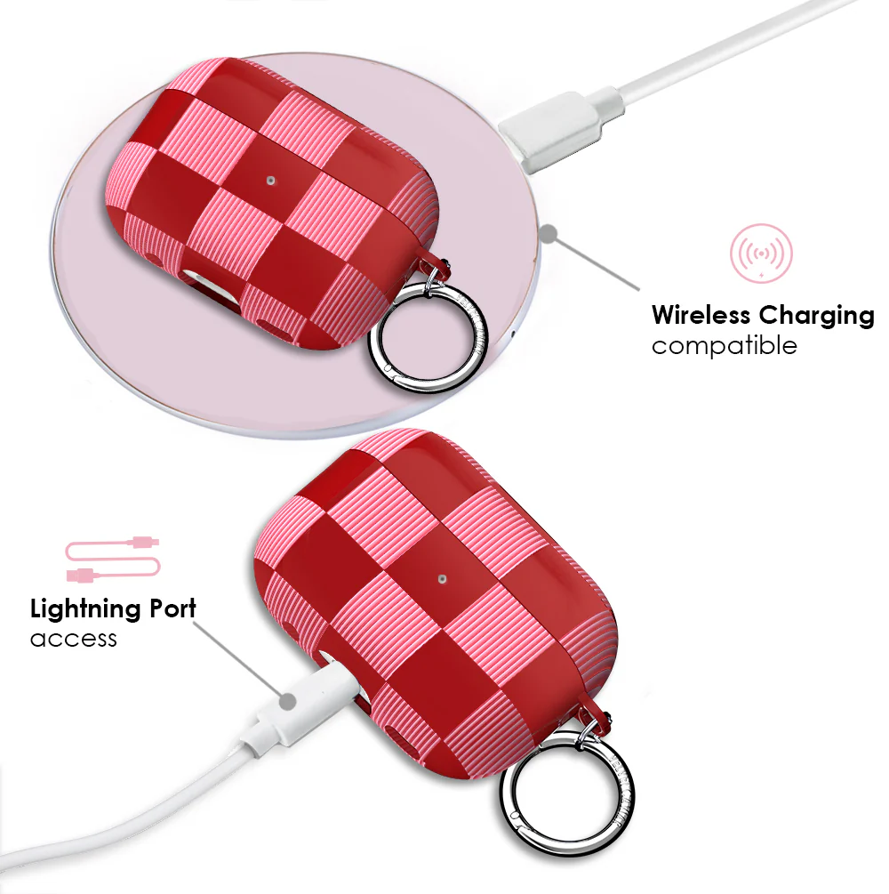 Rose Vibe Checkered AirPod Case - Image 9