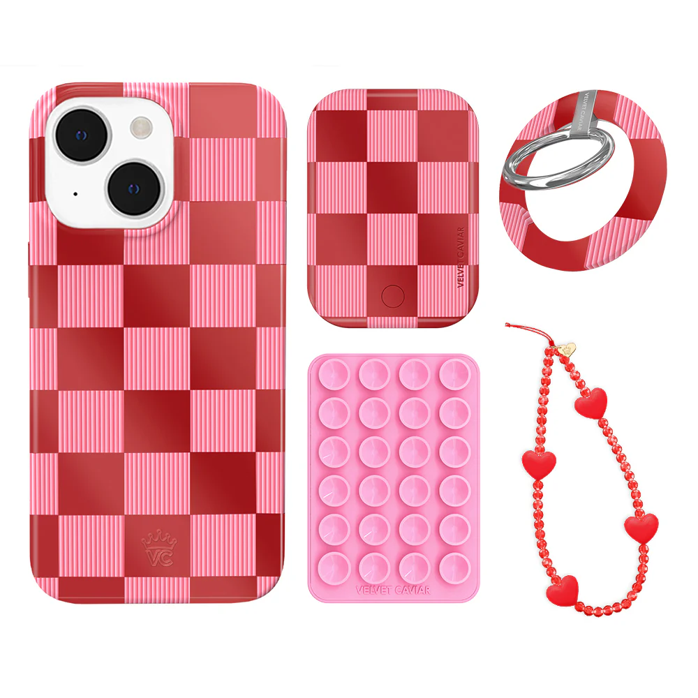 Rose Vibe Checkered iPhone Bundle Set - Grip - Image 9