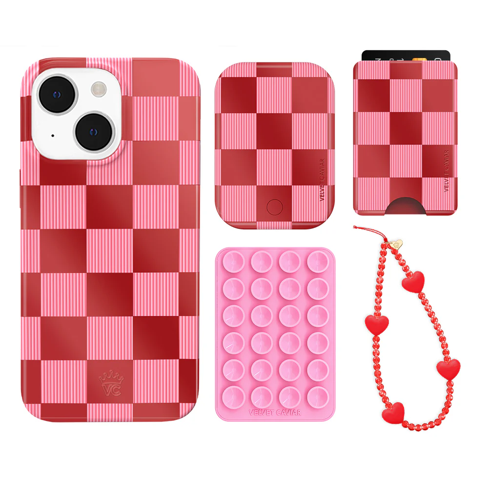 Rose Vibe Checkered iPhone Bundle Set - Wallet - Image 12