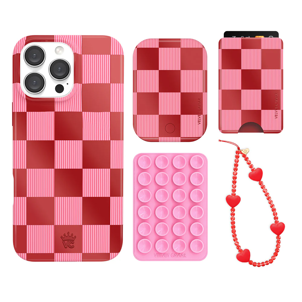 Rose Vibe Checkered iPhone Bundle Set - Wallet - Image 18