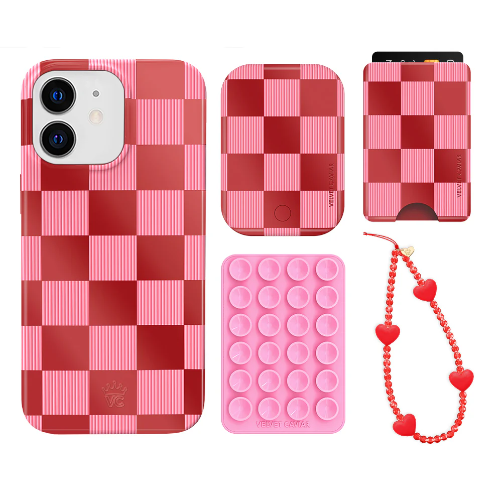 Rose Vibe Checkered iPhone Bundle Set - Wallet - Image 4