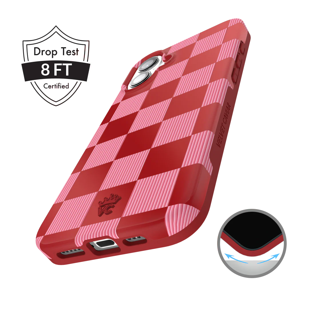 Rose Vibe Checkered iPhone Case - Image 113