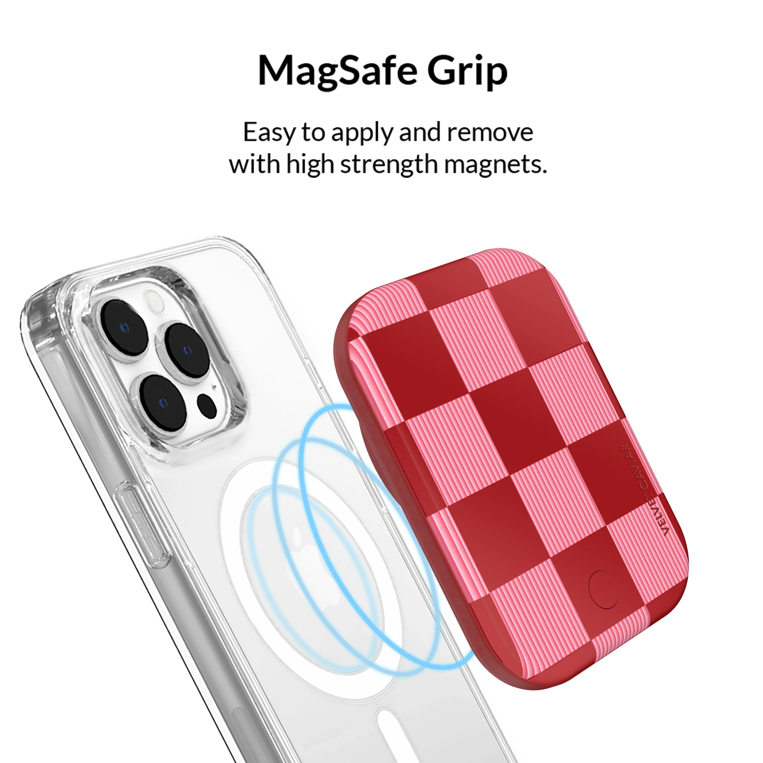 Rose Vibe Checkered MagSafe Battery Power Pack - Image 4