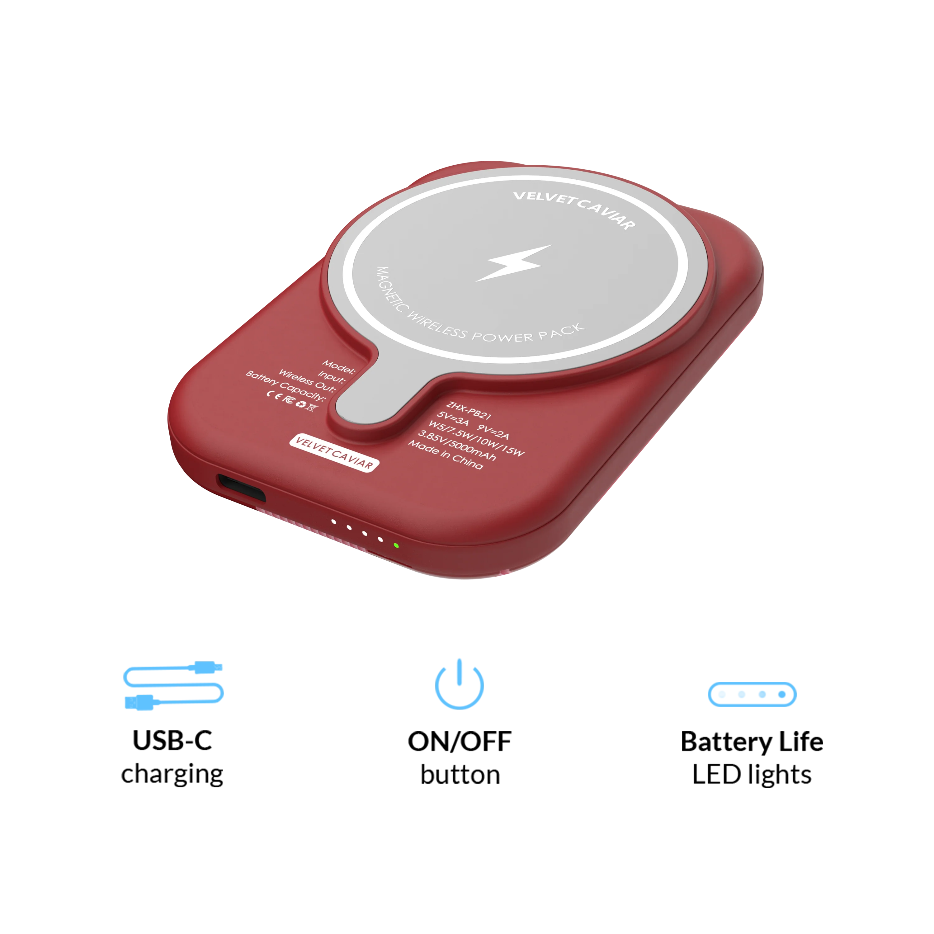 Rose Vibe Checkered MagSafe Battery Power Pack - Image 6