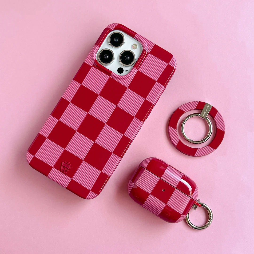 Rose Vibe Checkered MagSafe Grip Ring - Image 2