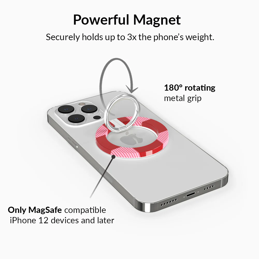 Rose Vibe Checkered MagSafe Grip Ring - Image 3