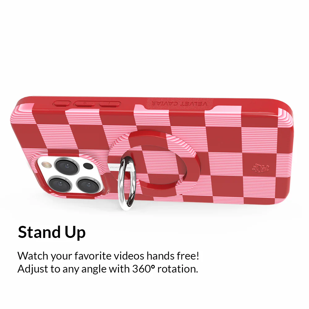 Rose Vibe Checkered MagSafe Grip Ring - Image 4