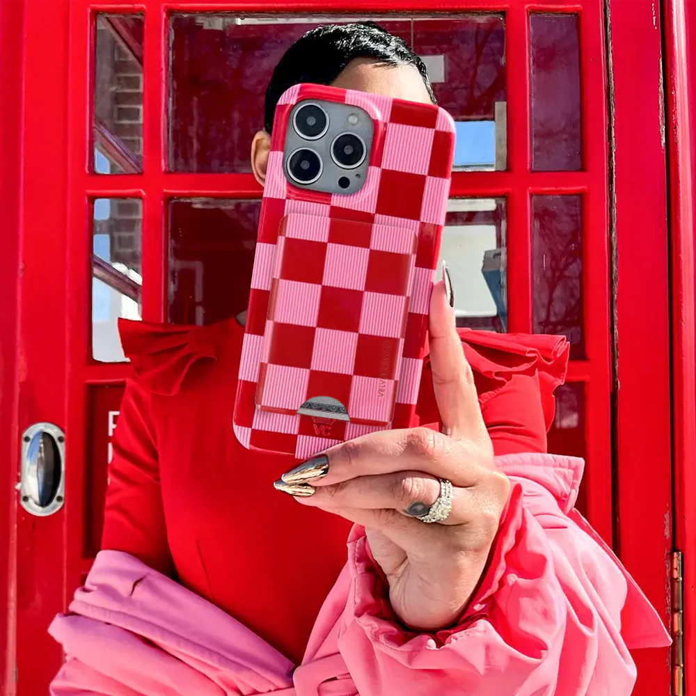 Rose Vibe Checkered Magsafe Wallet - Image 2