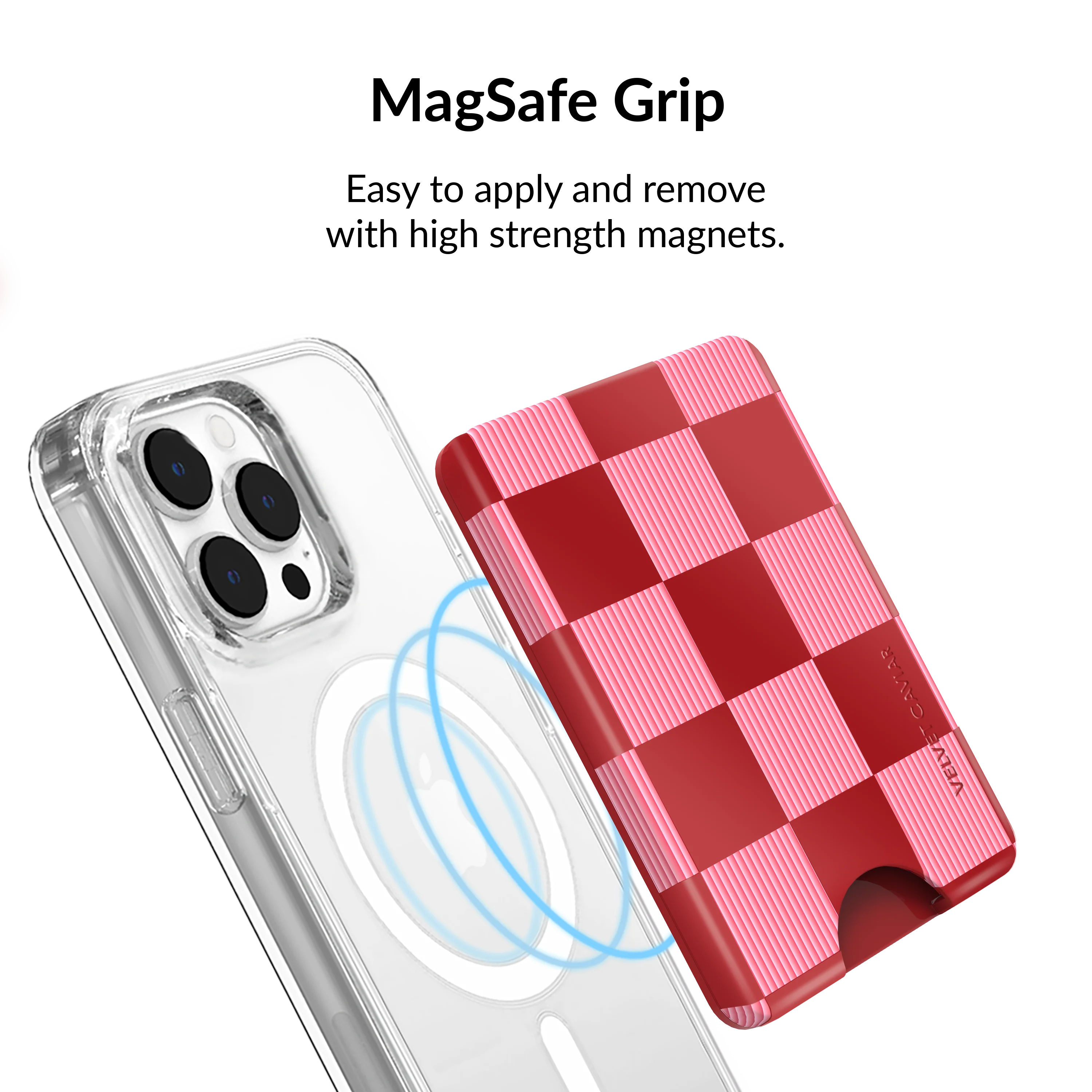 Rose Vibe Checkered Magsafe Wallet - Image 4