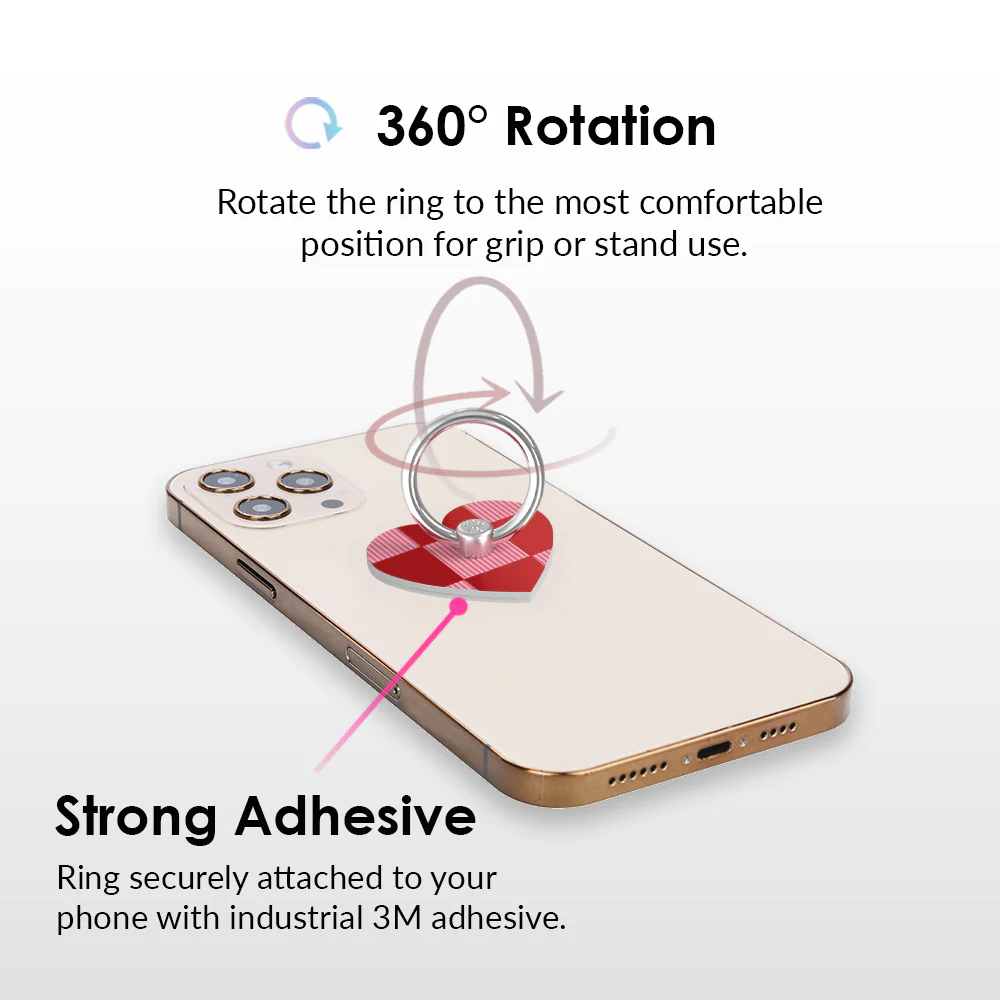 Rose Vibe Checkered Phone Ring - Image 3