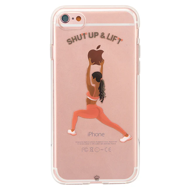 Shut Up & Lift iPhone Case Black Hair Pink Pants - Image 25