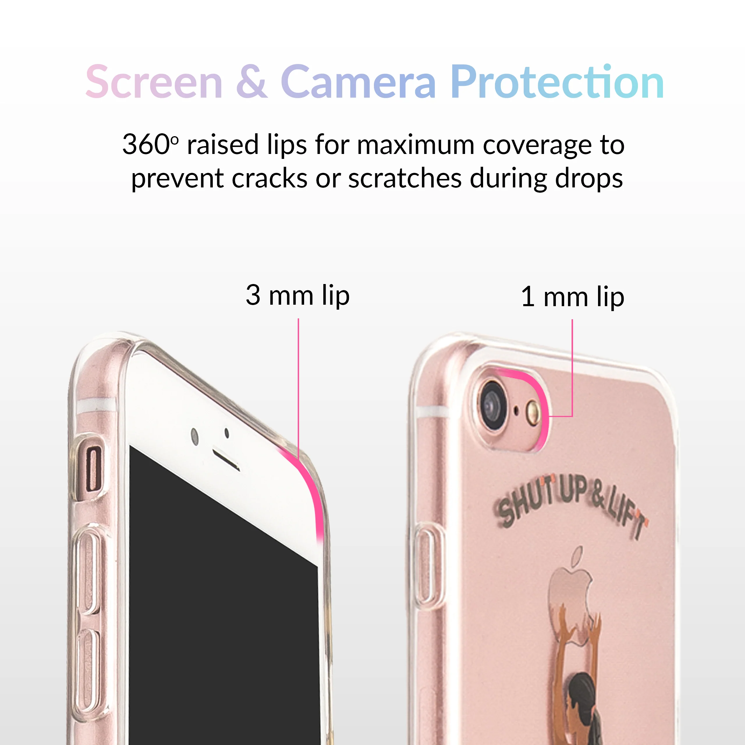 Shut Up & Lift iPhone Case Black Hair Pink Pants - Image 3