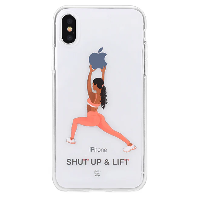 Shut Up & Lift iPhone Case Black Hair Pink Pants - Image 7