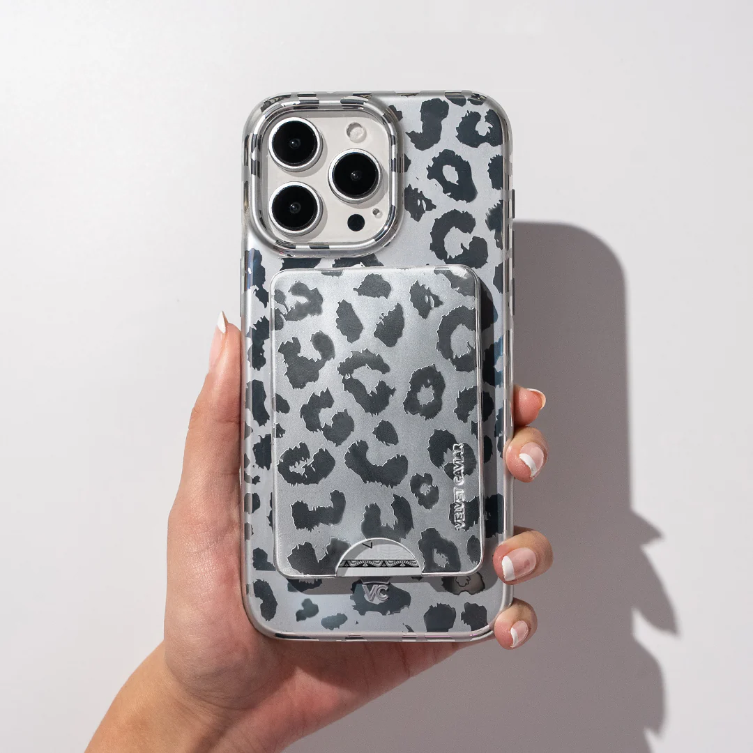 Silver Chrome Leopard MagSafe Wallet - Image 2