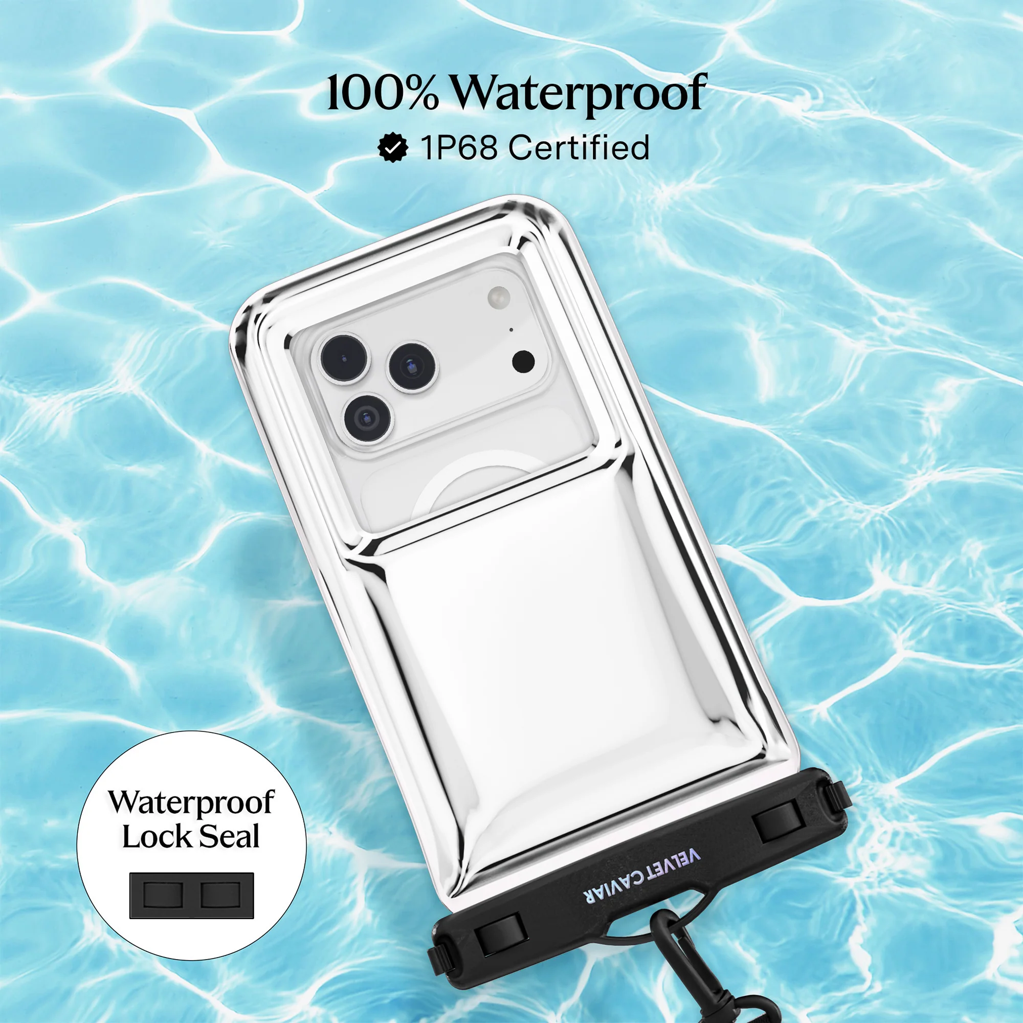 Silver Holo Waterproof Floating Phone Pouch - Image 3