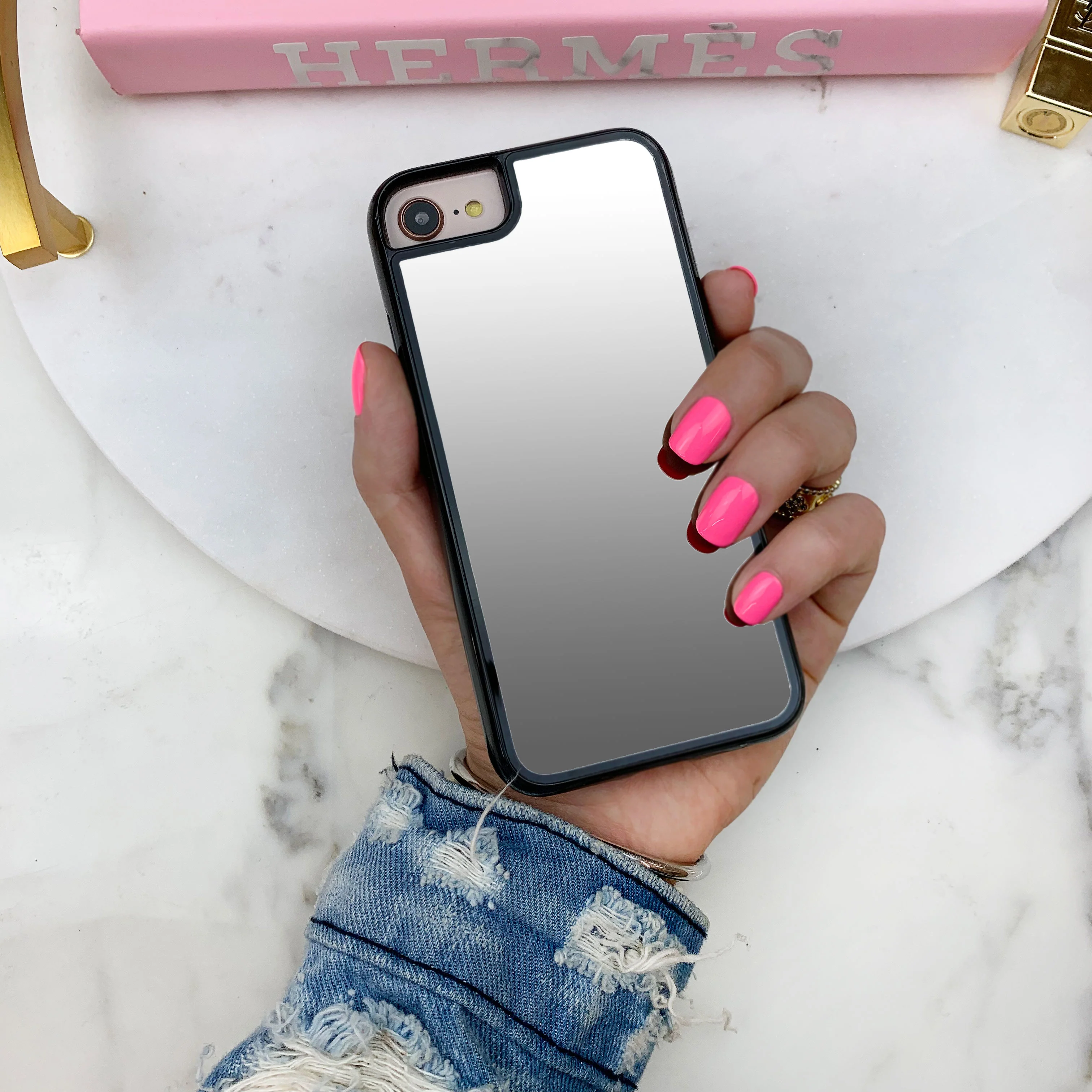 Silver Reflective Mirror iPhone Case - Image 2