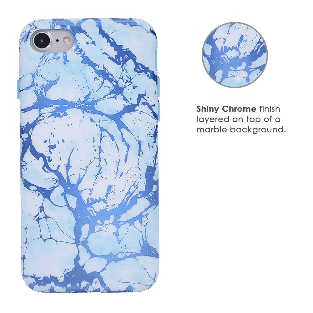 Ocean Blue Chrome Marble iPhone Case - Image 13