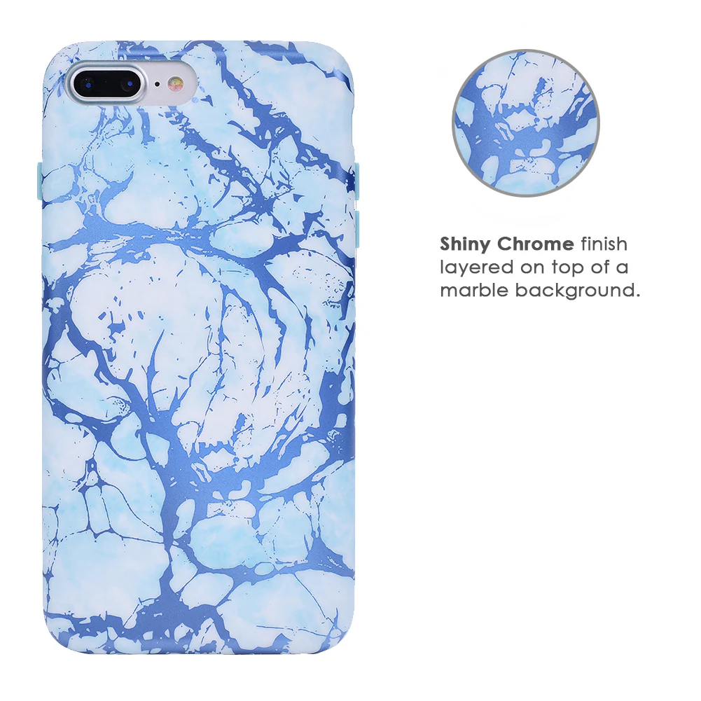 Ocean Blue Chrome Marble iPhone Case - Image 20