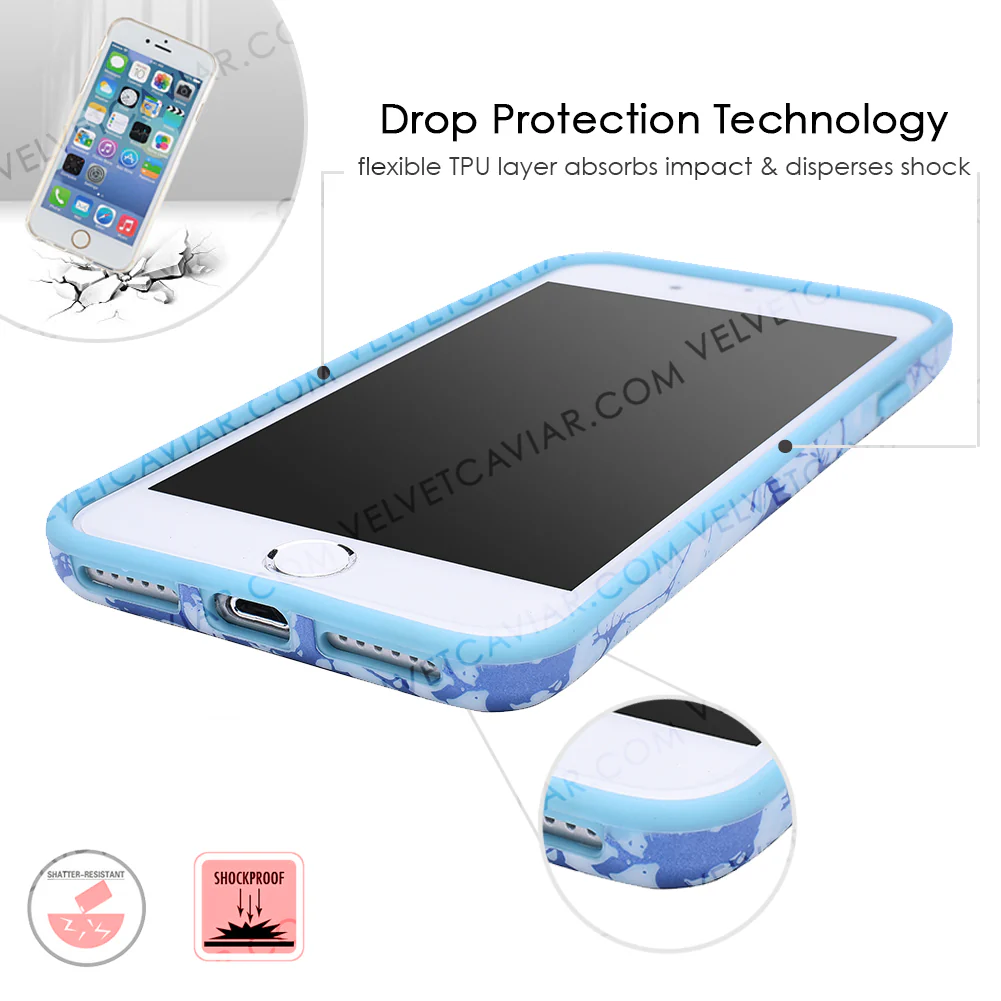 Ocean Blue Chrome Marble iPhone Case - Image 26