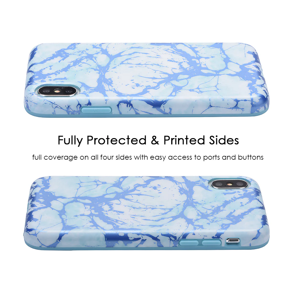 Ocean Blue Chrome Marble iPhone Case - Image 32