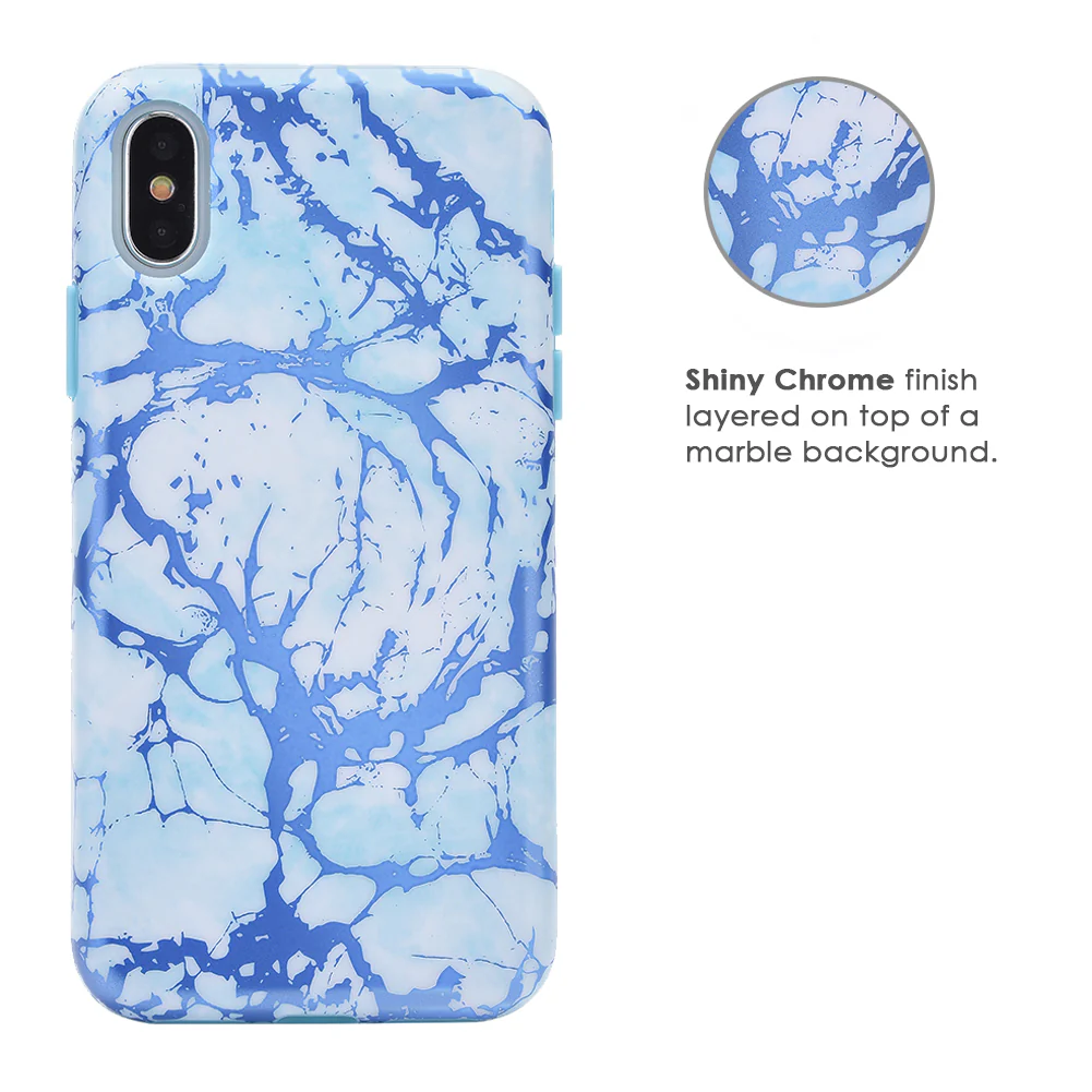 Ocean Blue Chrome Marble iPhone Case - Image 34