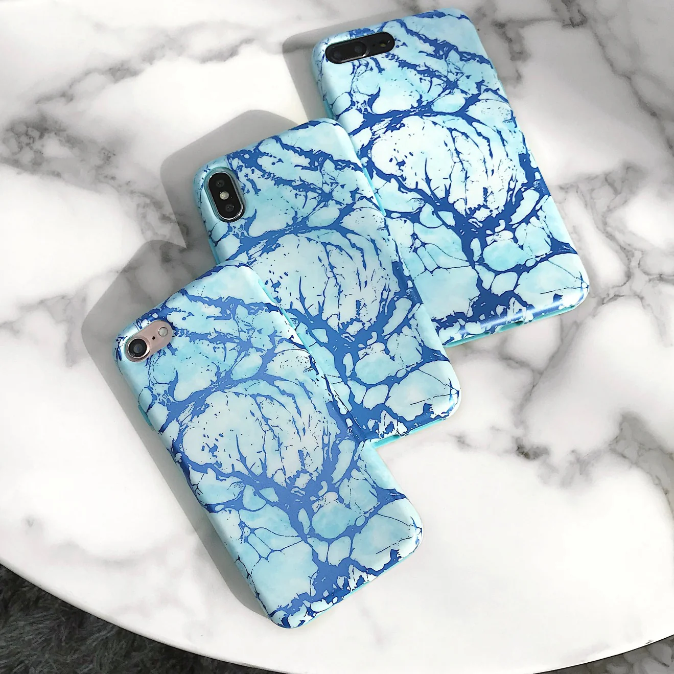 Ocean Blue Chrome Marble iPhone Case - Image 35
