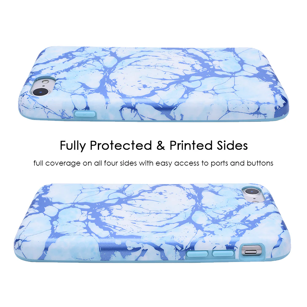 Ocean Blue Chrome Marble iPhone Case - Image 4