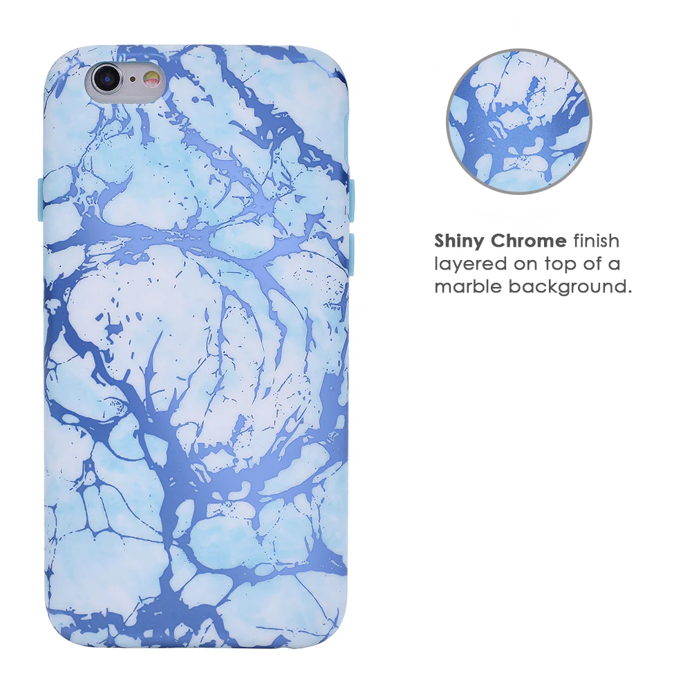 Ocean Blue Chrome Marble iPhone Case - Image 41