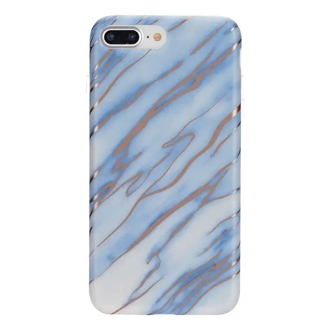Sky Blue Rose Gold Chrome Marble iPhone case - Image 16