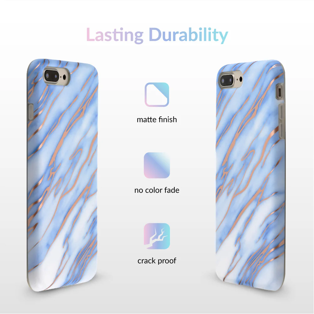 Sky Blue Rose Gold Chrome Marble iPhone case - Image 20