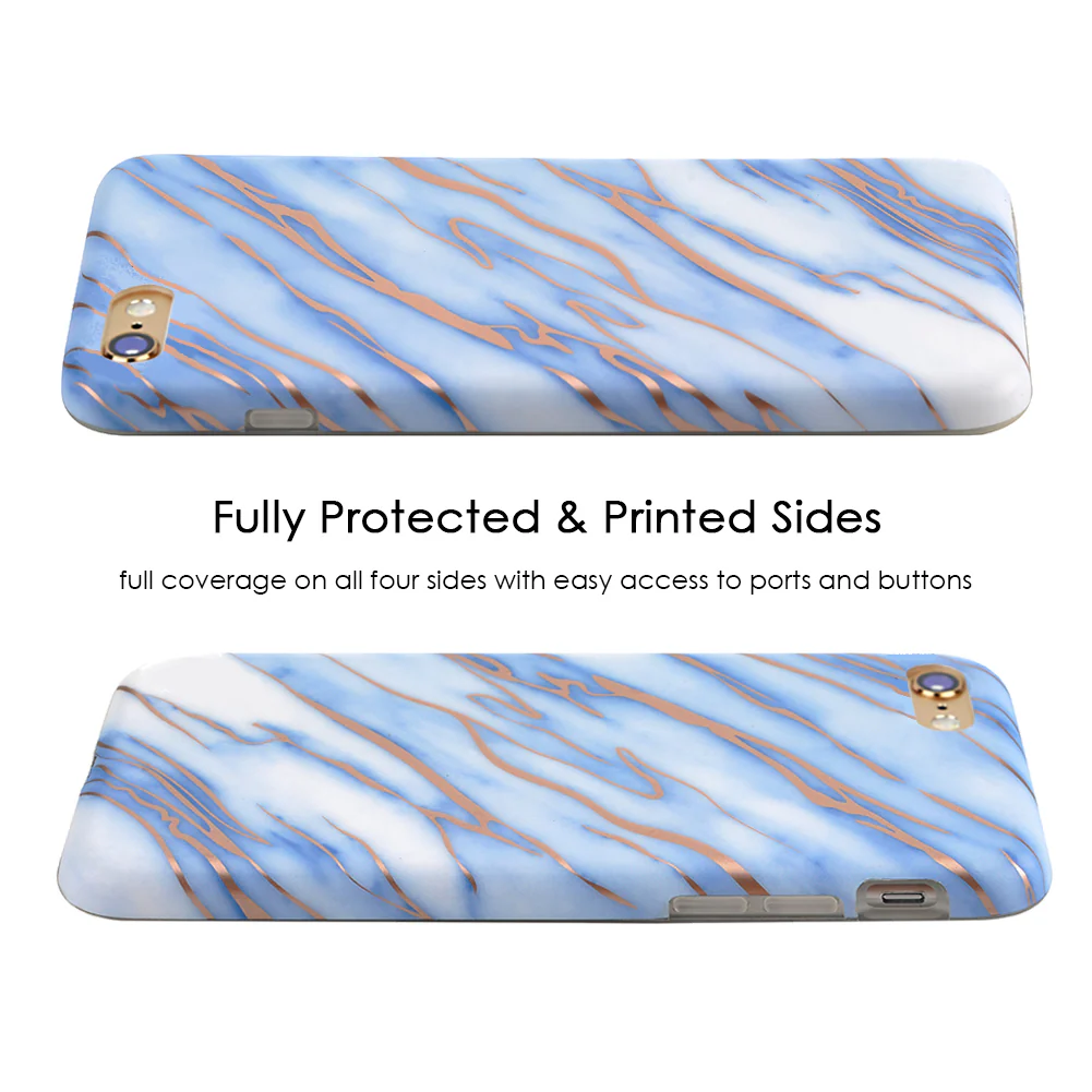 Sky Blue Rose Gold Chrome Marble iPhone case - Image 32