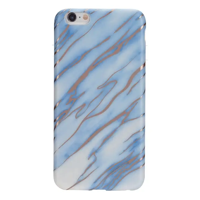 Sky Blue Rose Gold Chrome Marble iPhone case - Image 35