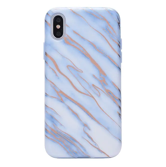 Sky Blue Rose Gold Chrome Marble iPhone case - Image 41