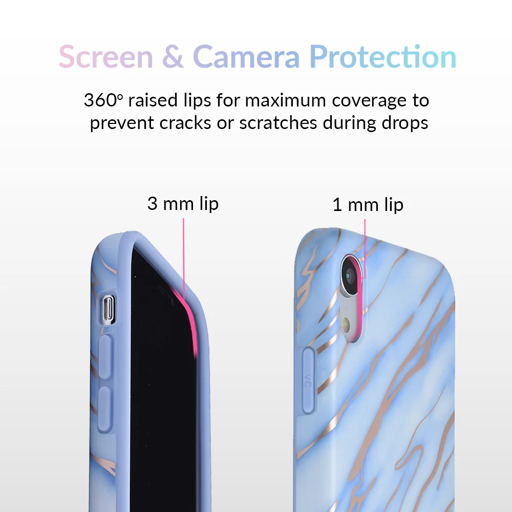 Sky Blue Rose Gold Chrome Marble iPhone case - Image 57