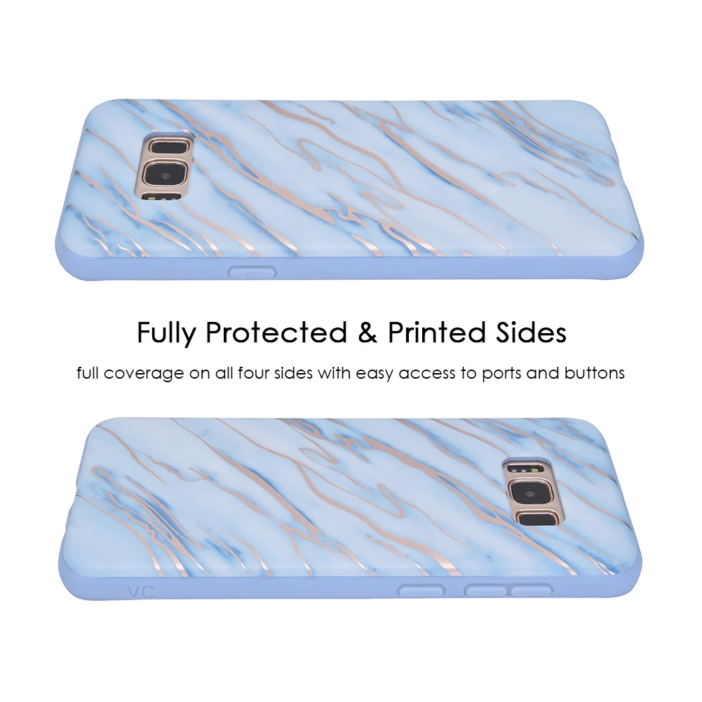 Sky Blue Rose Gold Chrome Samsung Galaxy Case - Image 11