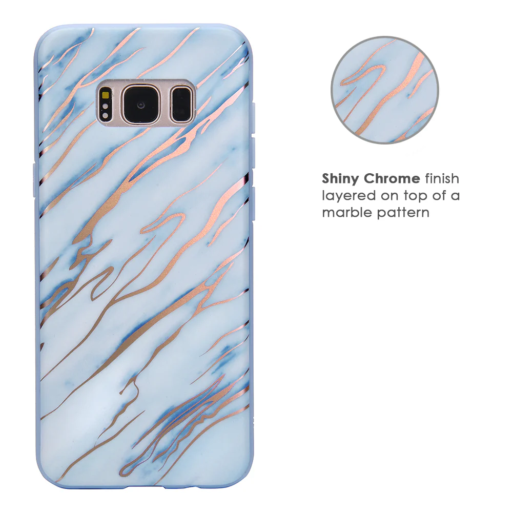 Sky Blue Rose Gold Chrome Samsung Galaxy Case - Image 13