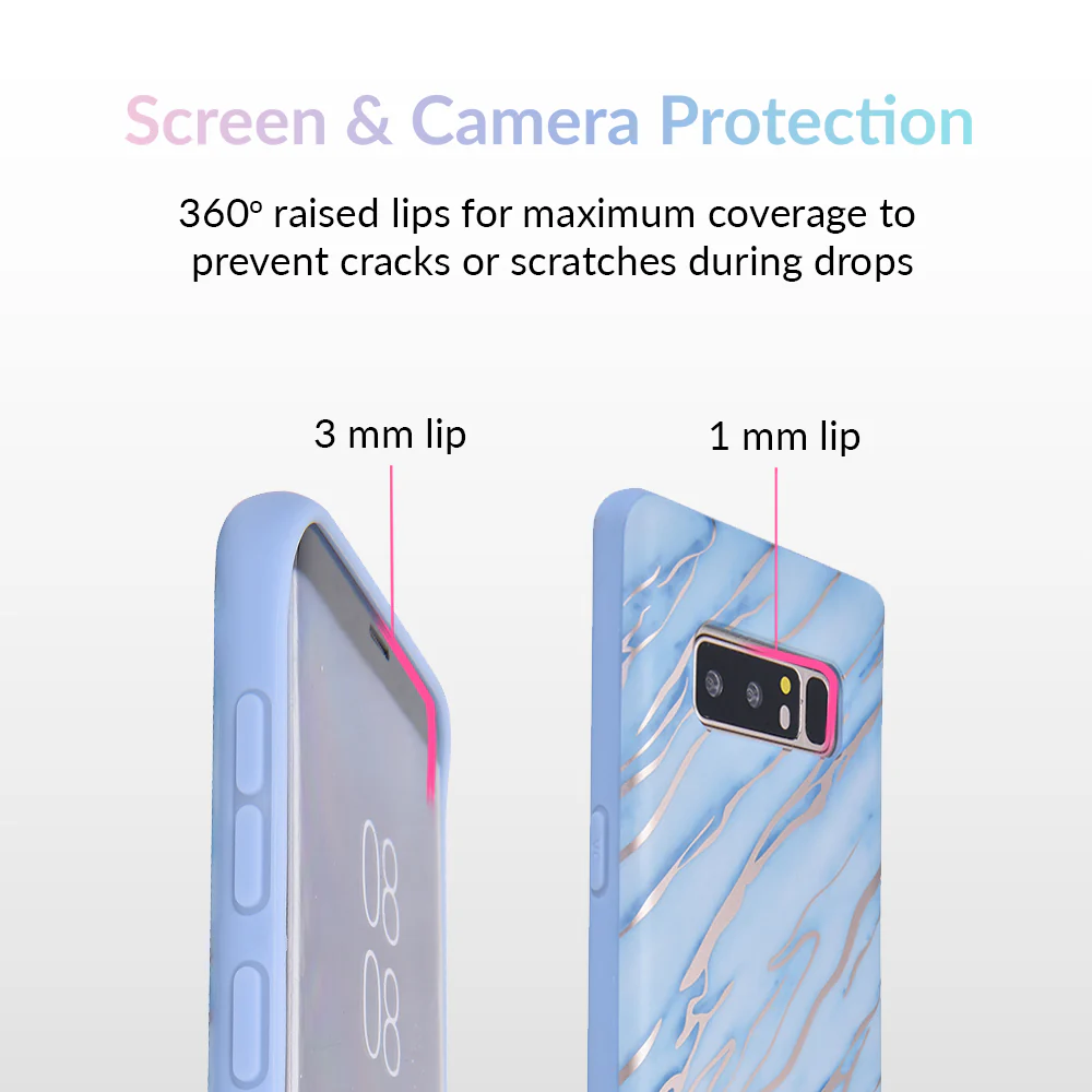 Sky Blue Rose Gold Chrome Samsung Galaxy Case - Image 15