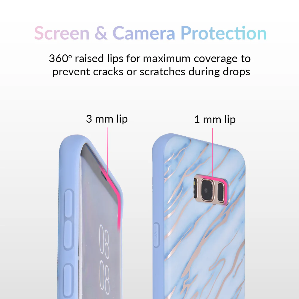 Sky Blue Rose Gold Chrome Samsung Galaxy Case - Image 2