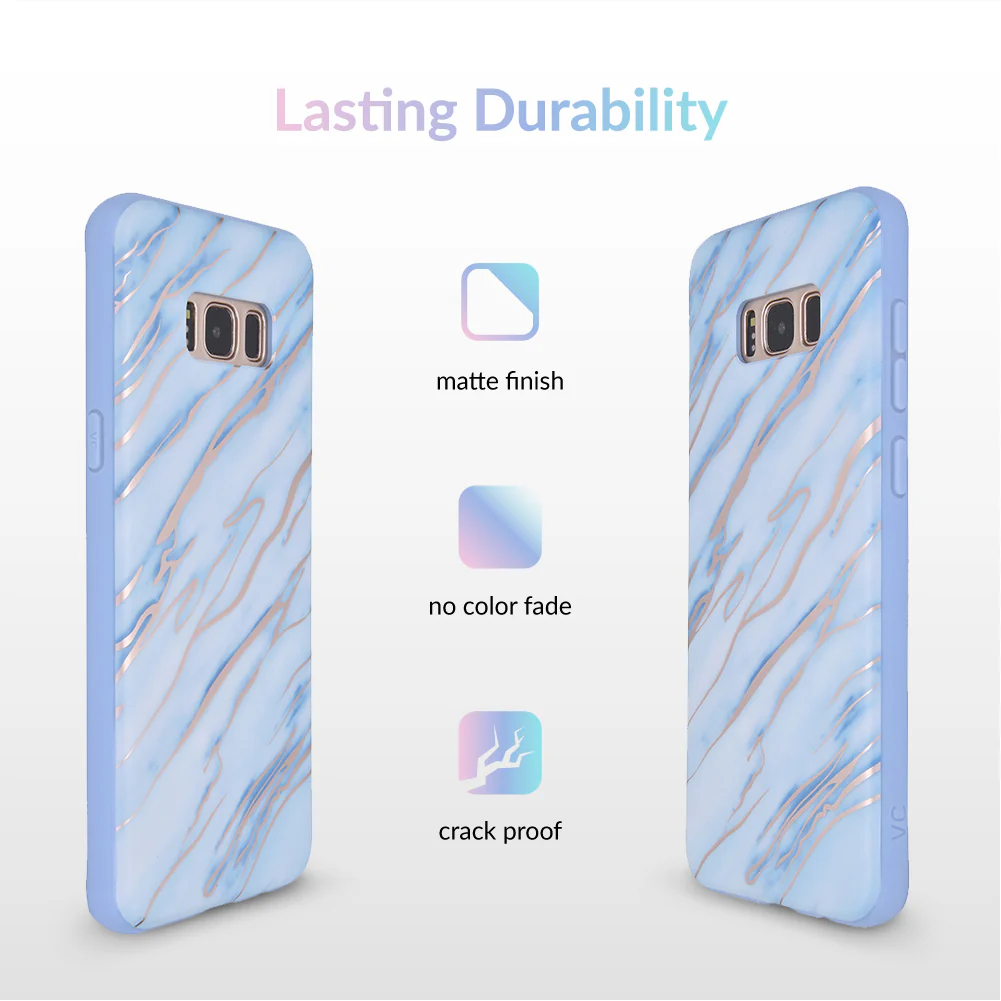 Sky Blue Rose Gold Chrome Samsung Galaxy Case - Image 4