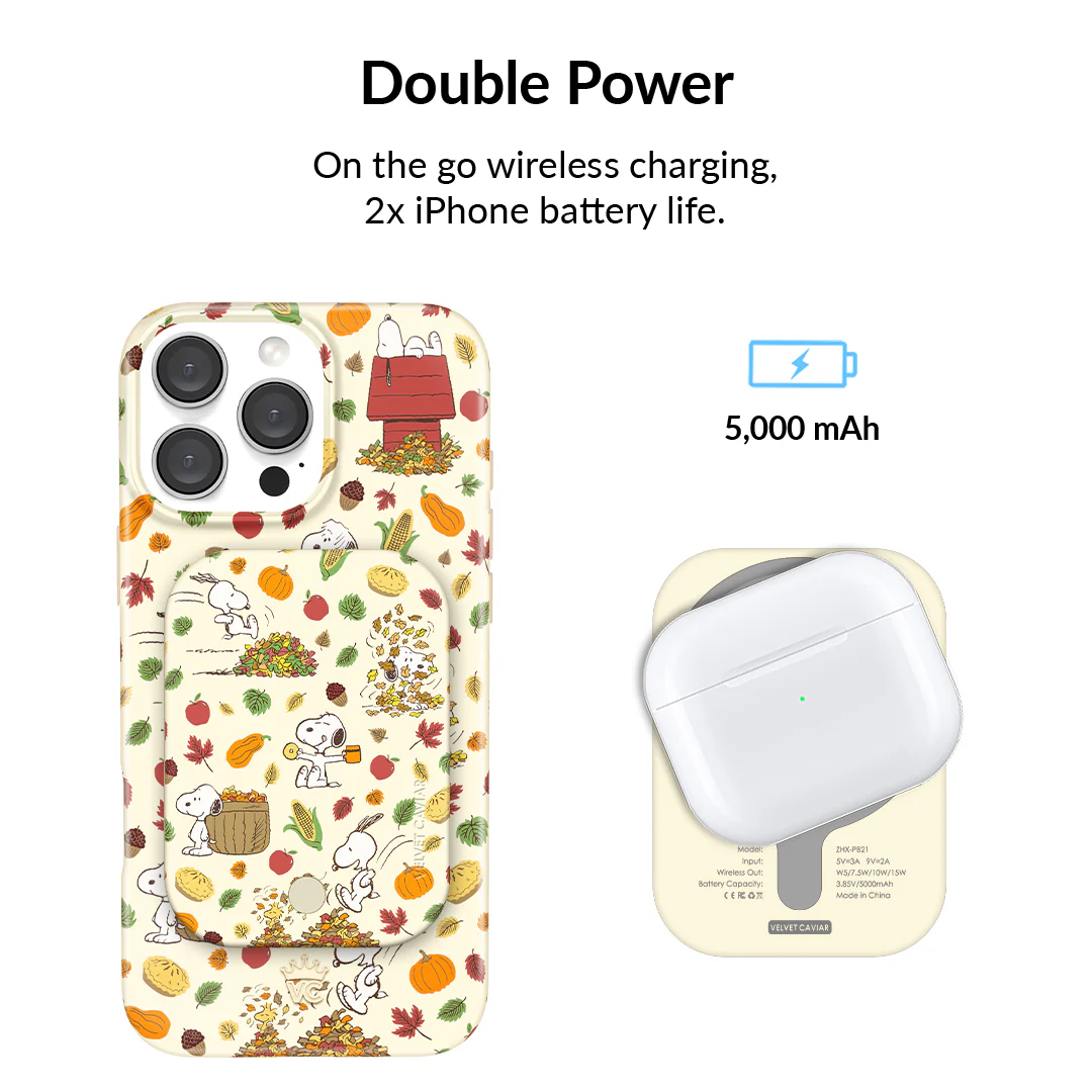 Snoopy Autumn Leaves MagSafe Battery Power Pack - Image 3