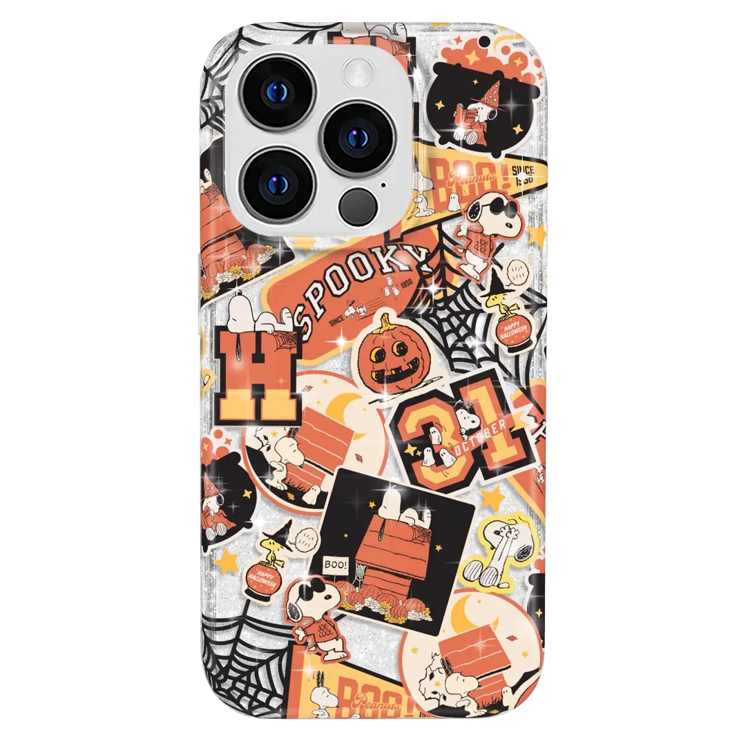 Snoopy Halloween Varsity Glitter iPhone Case - Image 101
