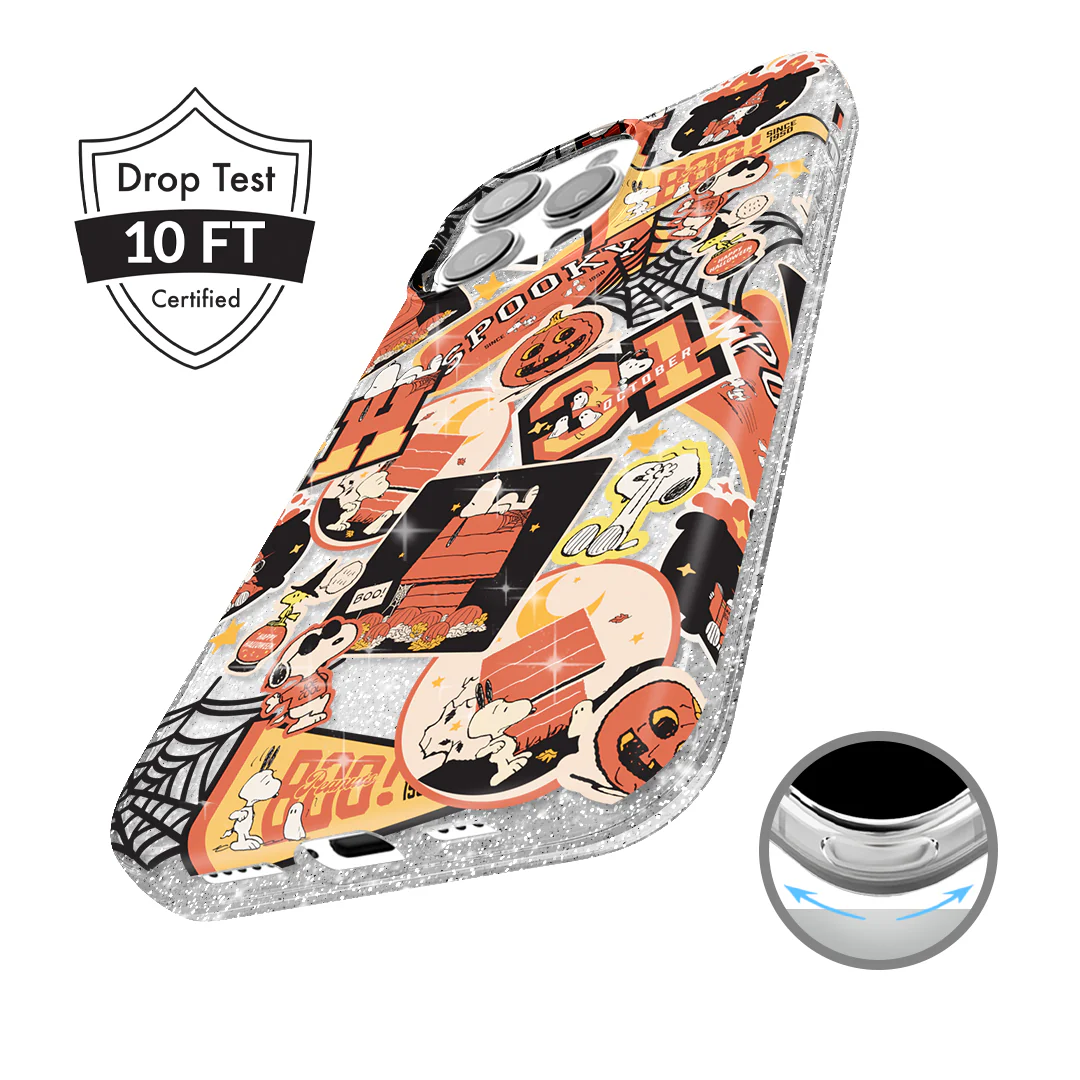 Snoopy Halloween Varsity Glitter iPhone Case - Image 104