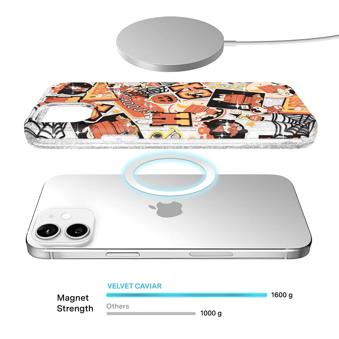 Snoopy Halloween Varsity Glitter iPhone Case - Image 108