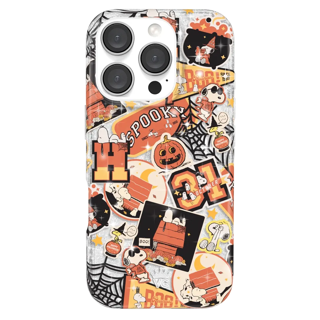 Snoopy Halloween Varsity Glitter iPhone Case - Image 11