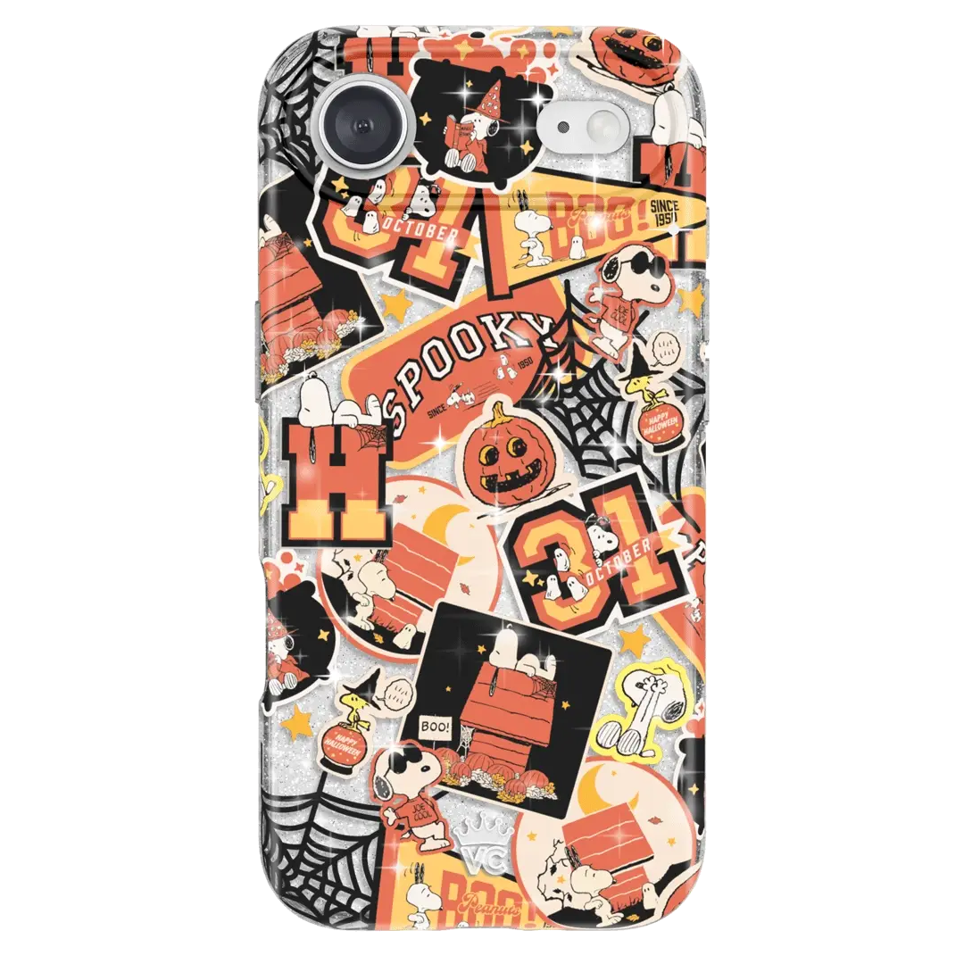 Snoopy Halloween Varsity Glitter iPhone Case - Image 111